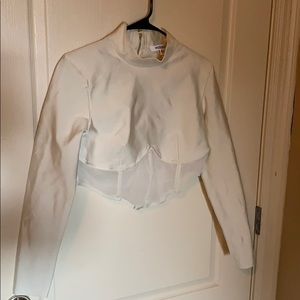 NWT Missguided Longsleeve Corset Styled Croptop